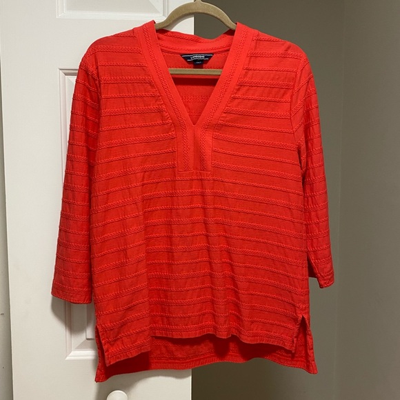 Lands’ End Braided Striped Top Pink - Picture 6 of 8